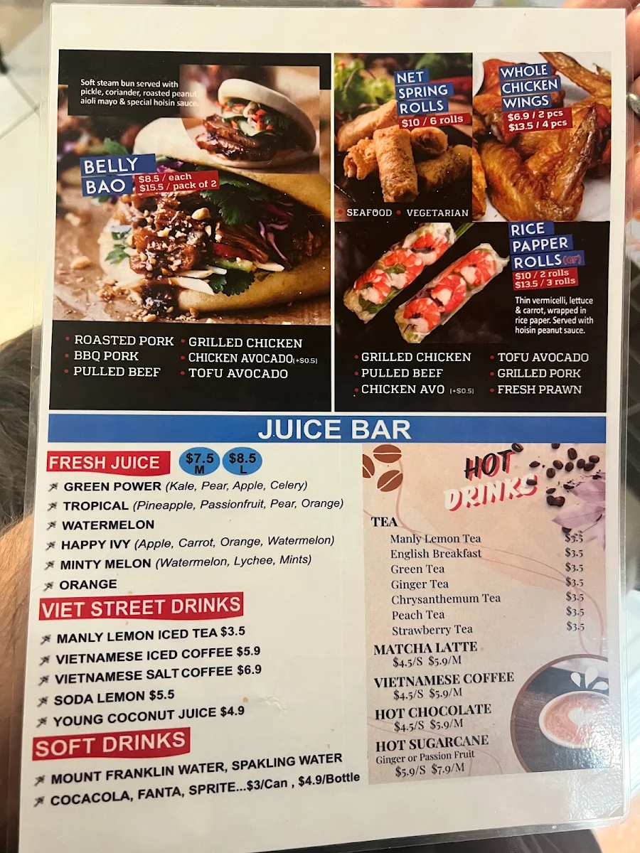 Menu, WonderFuh Vietnamese Street Food