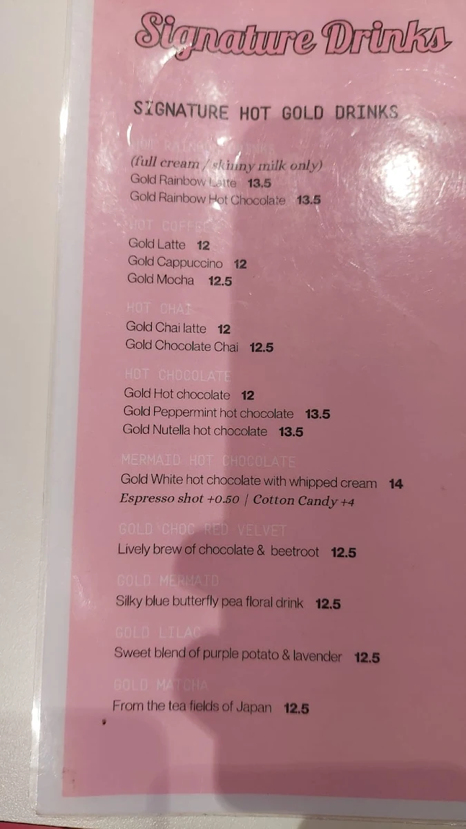 Menu, Feekah Cafe