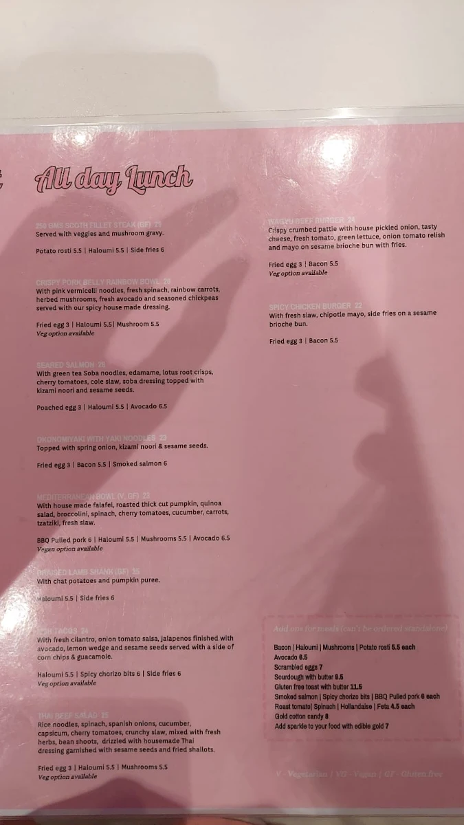 Menu, Feekah Cafe