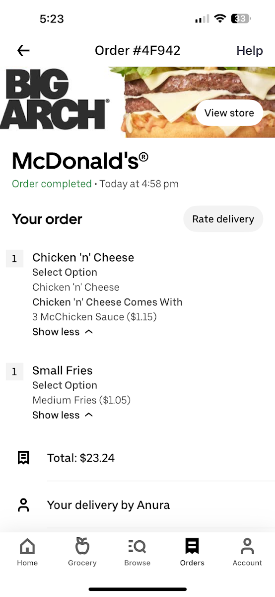 Menu, McDonald's Craigieburn