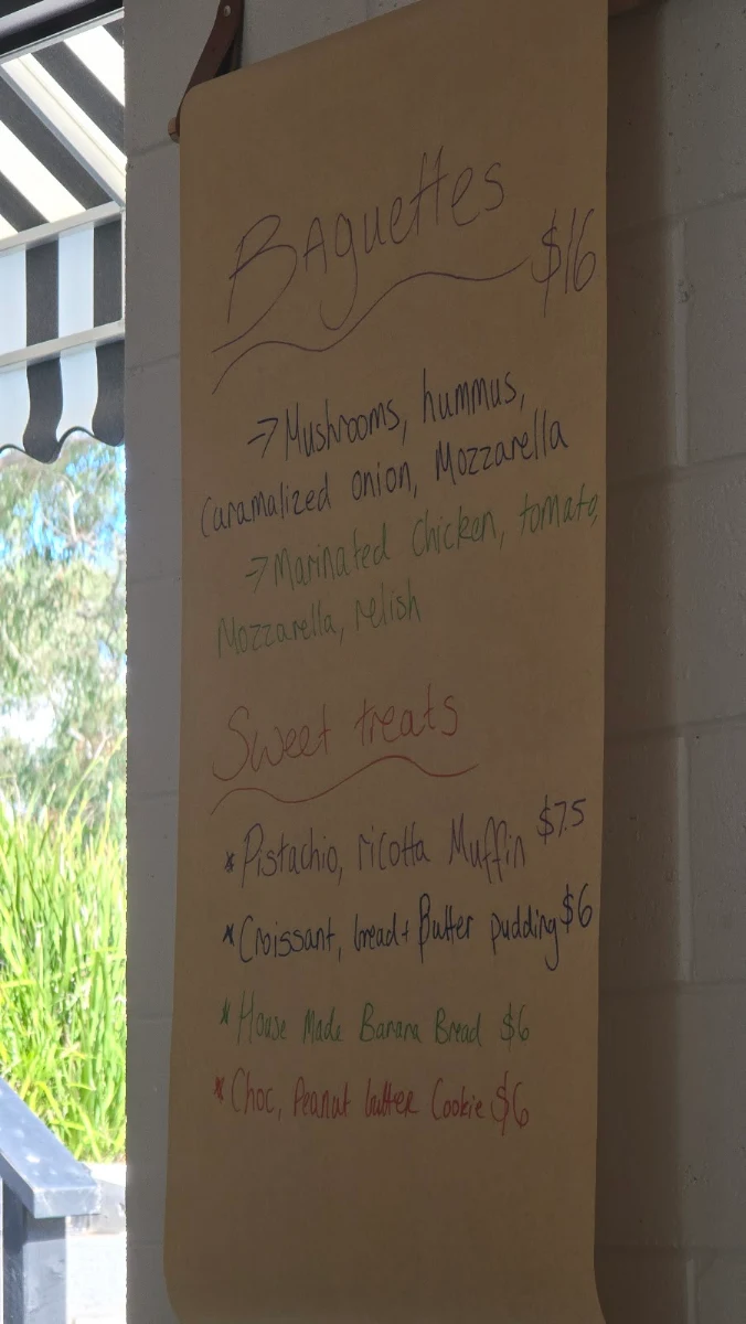 Menu, Barwon Edge