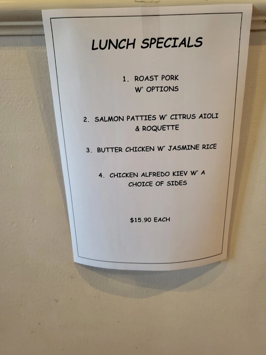Menu, The Royal Hotel