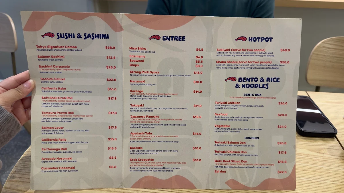 Menu, Tokyo Station