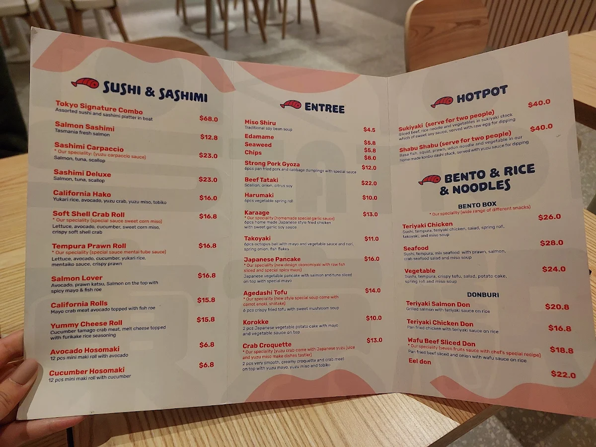 Menu, Tokyo Station