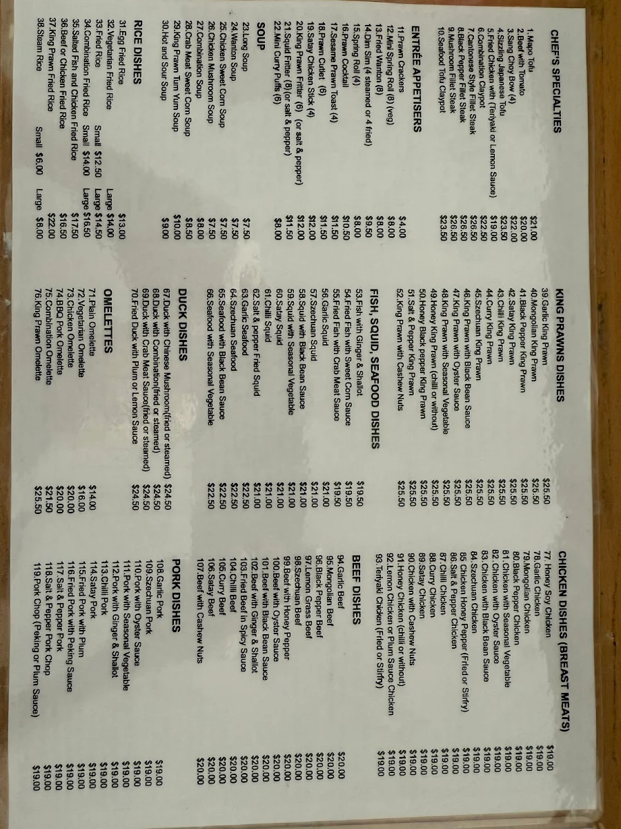 Menu, Great Kitchen