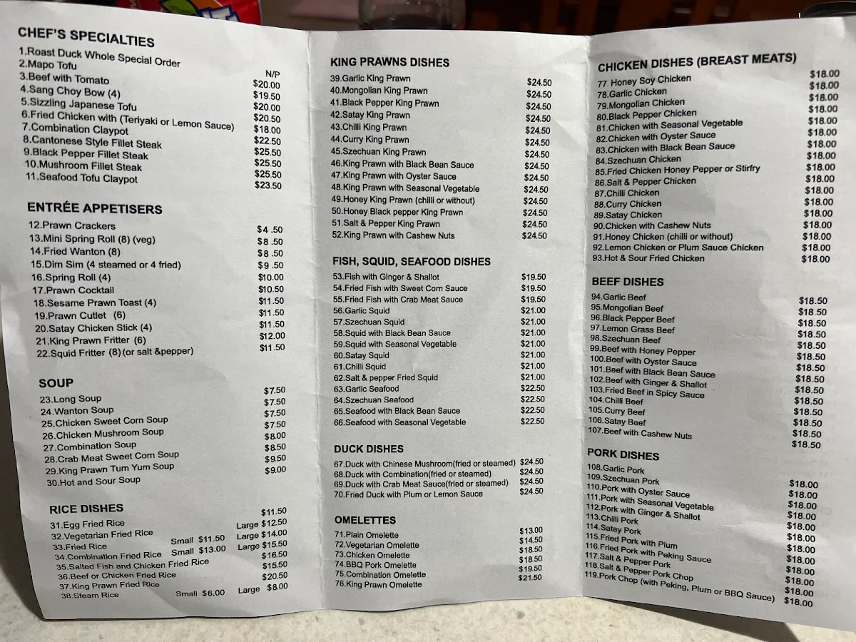 Menu, Great Kitchen
