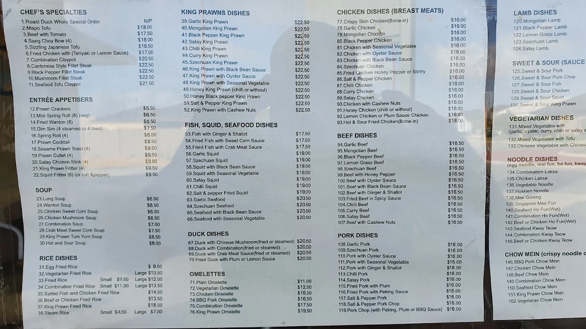 Menu, Great Kitchen