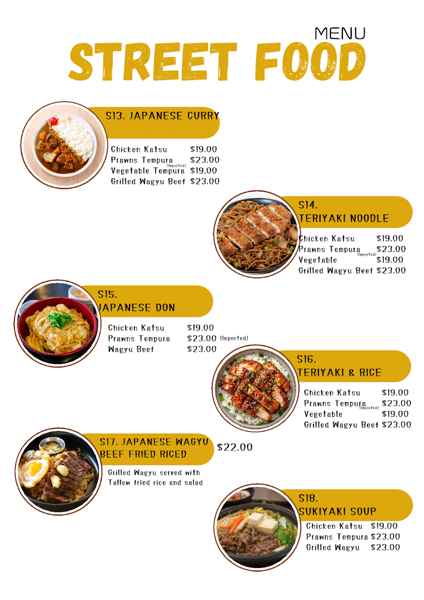 Menu, Nami Thai and Japanese Restaurant