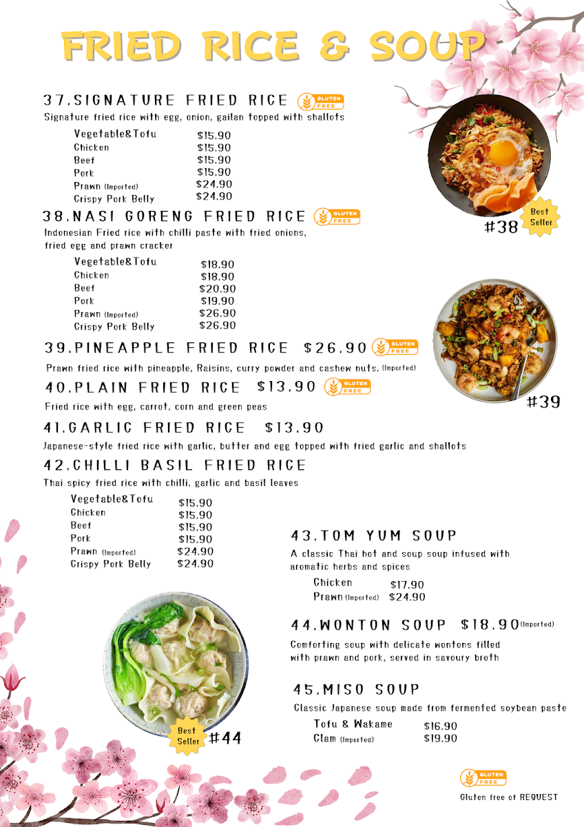 Menu, Nami Thai and Japanese Restaurant