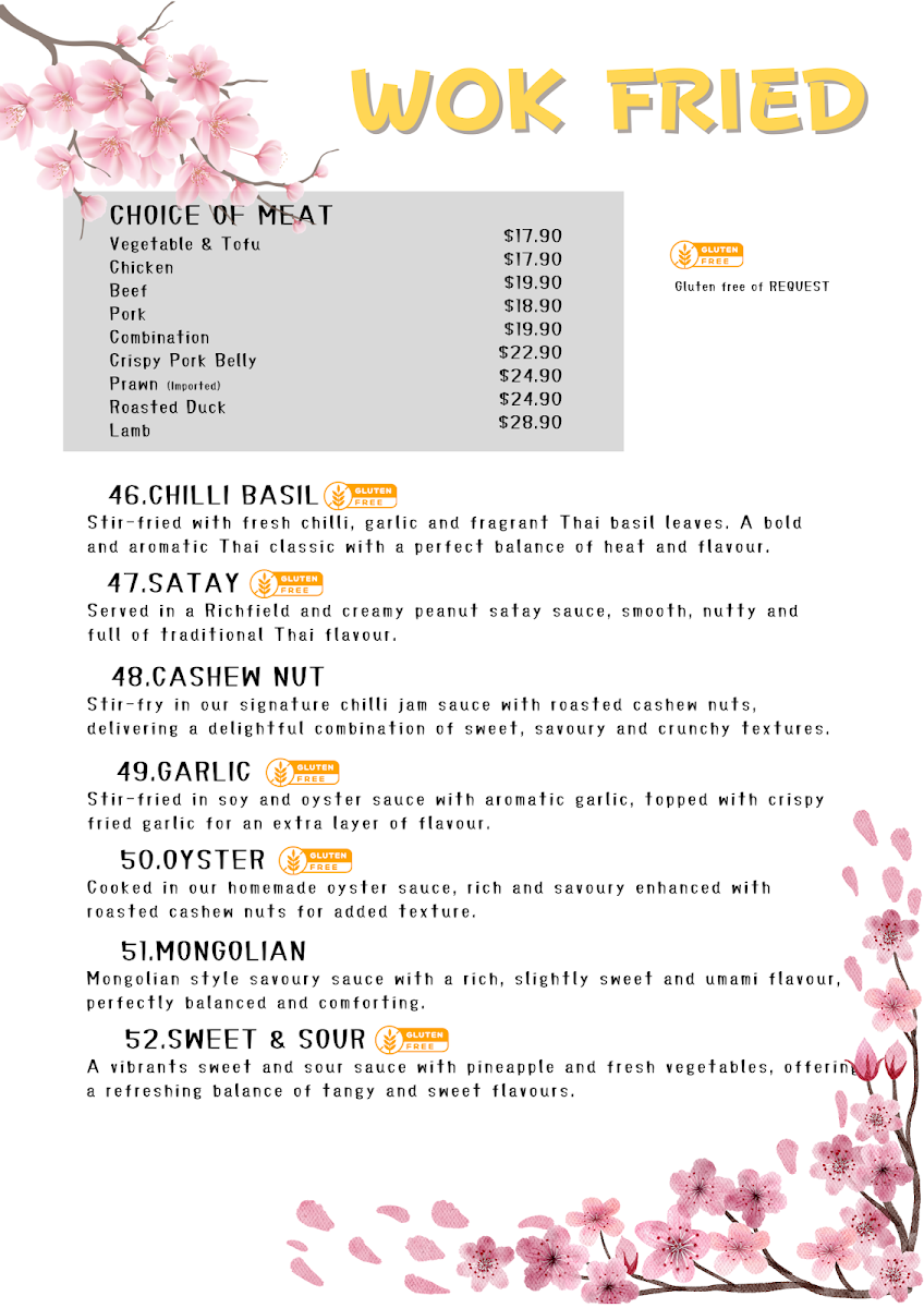 Menu, Nami Thai and Japanese Restaurant