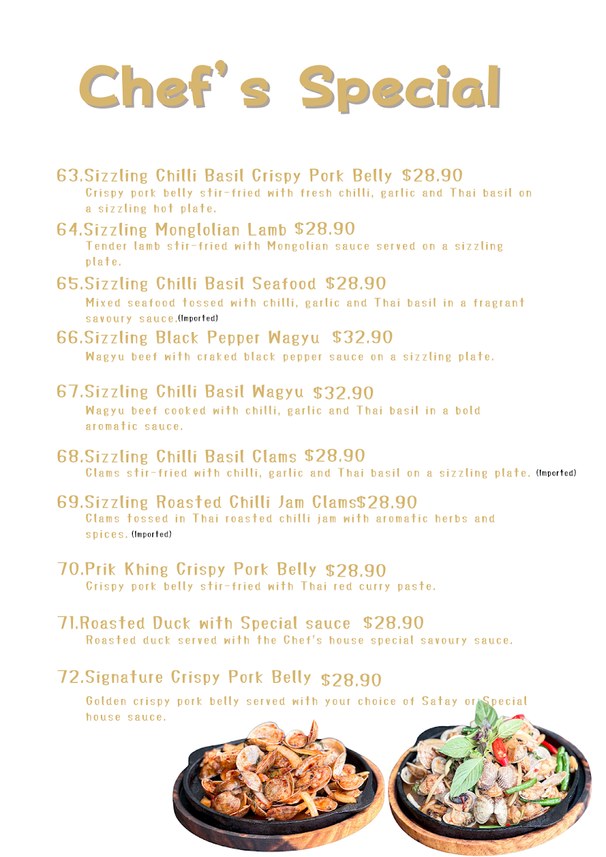 Menu, Nami Thai and Japanese Restaurant