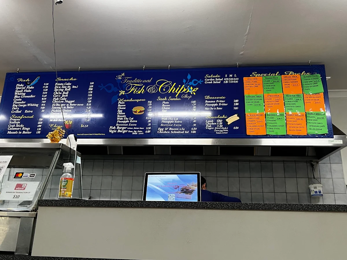 Menu, The Traditional Fish & Chips Shop