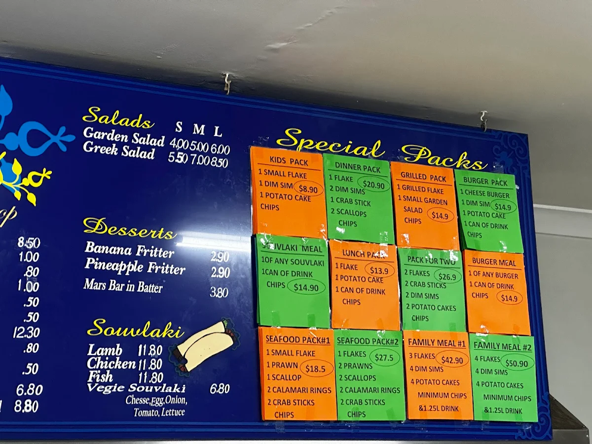 Menu, The Traditional Fish & Chips Shop