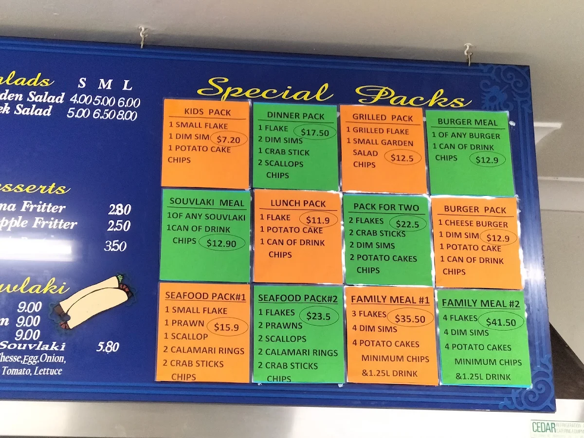 Menu, The Traditional Fish & Chips Shop