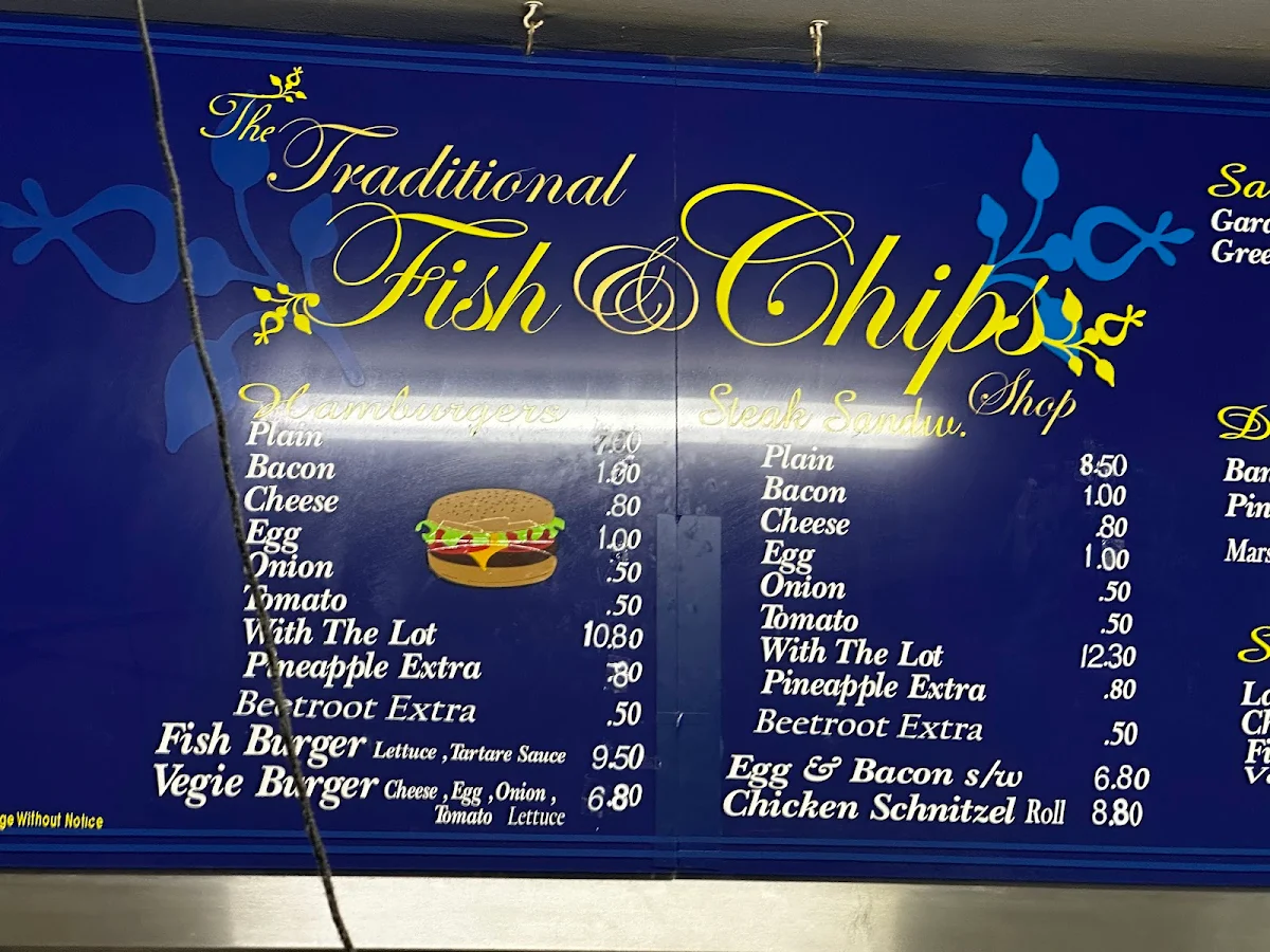 Menu, The Traditional Fish & Chips Shop