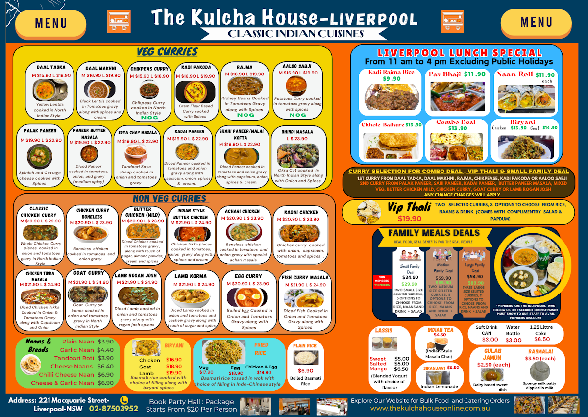 Menu, The Kulcha House-Liverpool-Classic Indian Cuisines