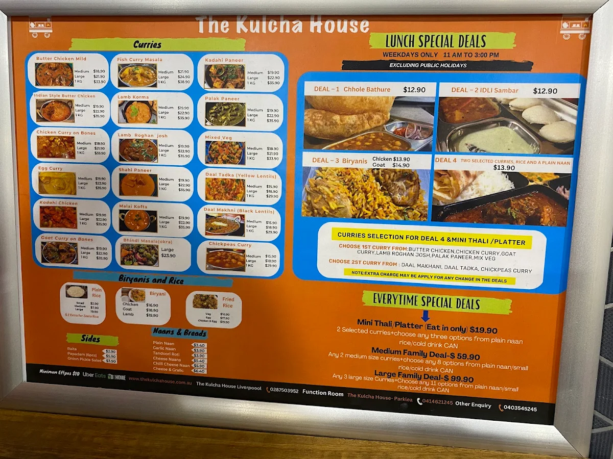 Menu, The Kulcha House-Liverpool-Classic Indian Cuisines