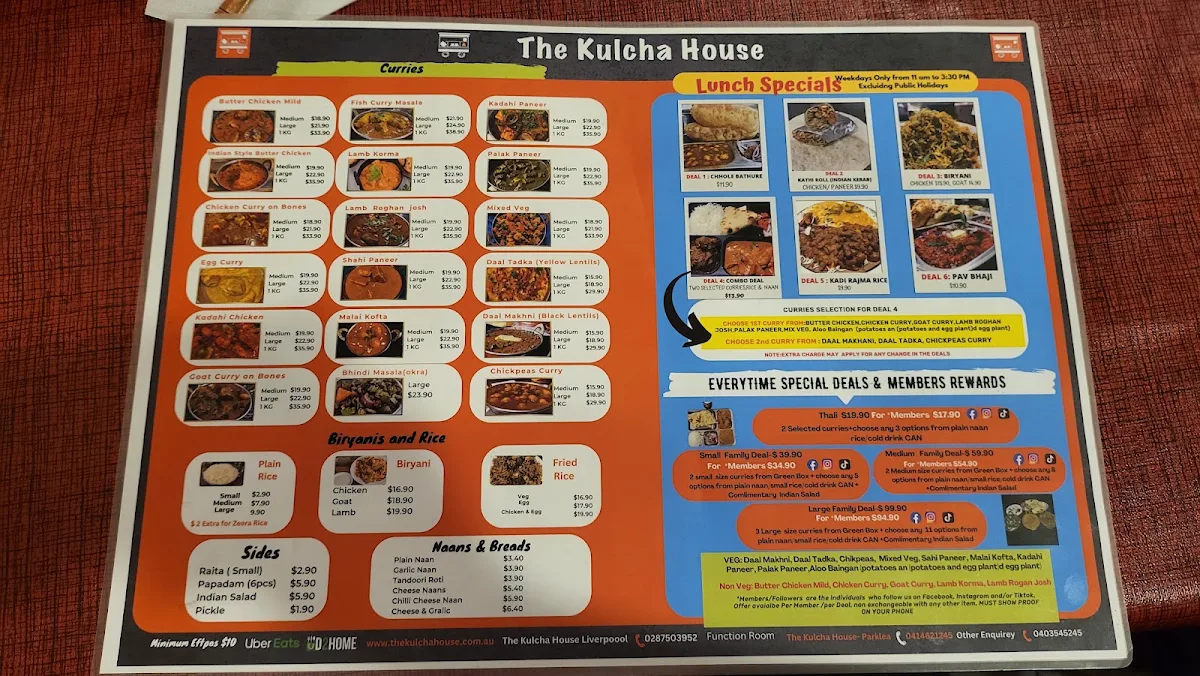 Menu, The Kulcha House-Liverpool-Classic Indian Cuisines