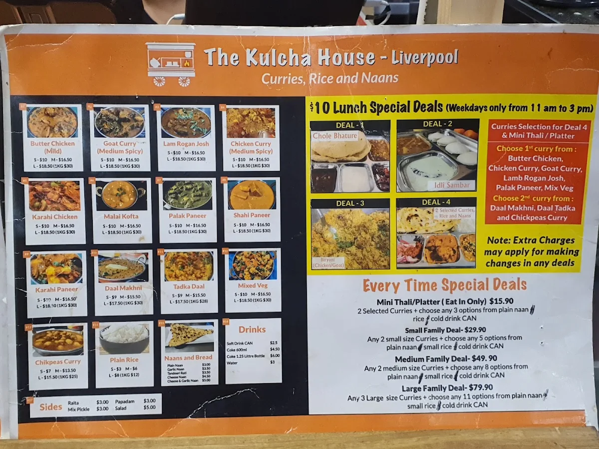 Menu, The Kulcha House-Liverpool-Classic Indian Cuisines