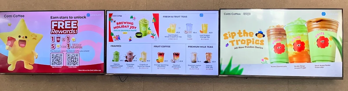 Menu, Cotti Coffee（Gadigal）