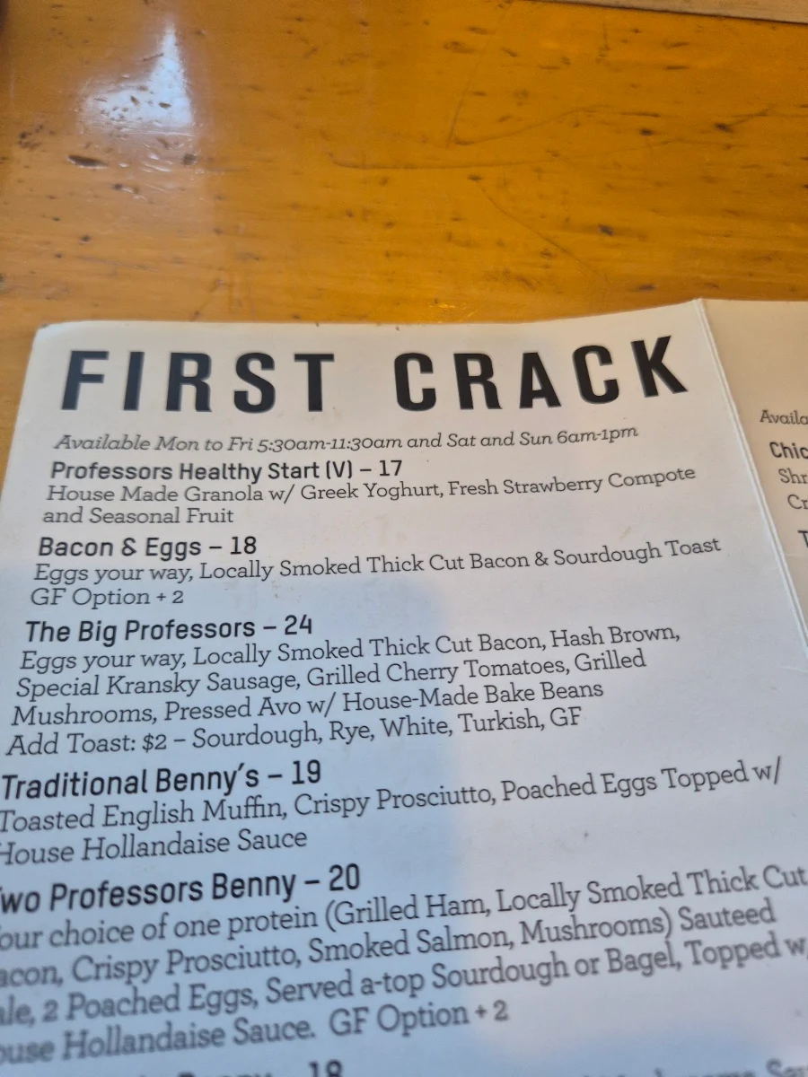 Menu, The Two Professors