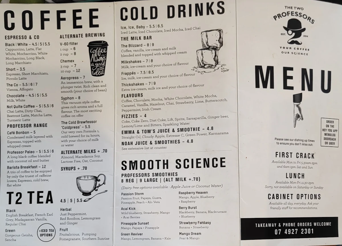 Menu, The Two Professors