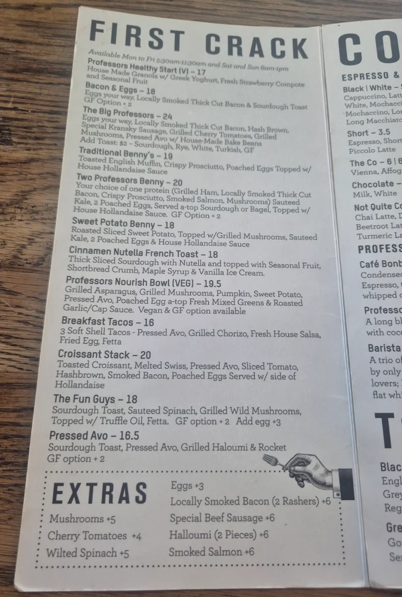 Menu, The Two Professors
