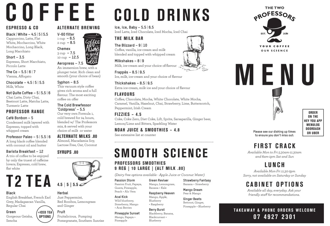 Menu, The Two Professors