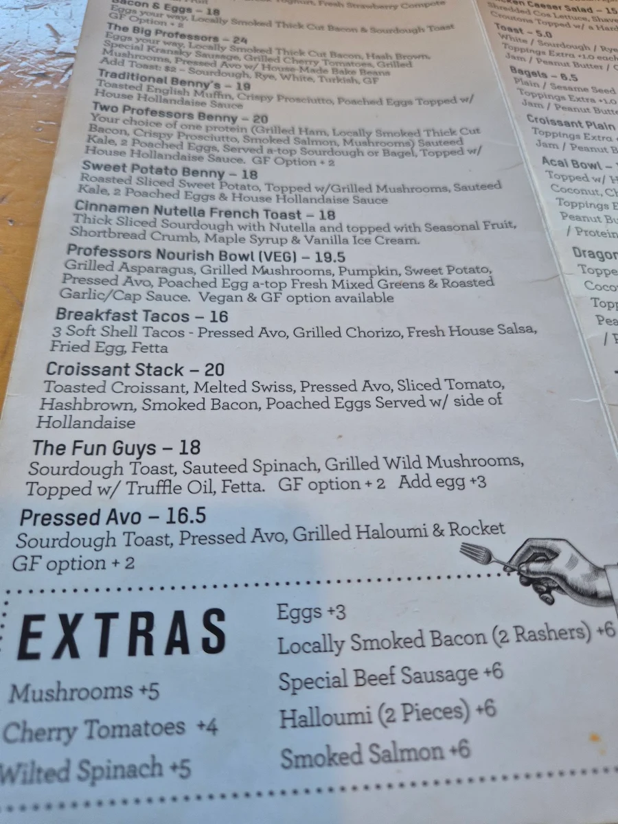 Menu, The Two Professors