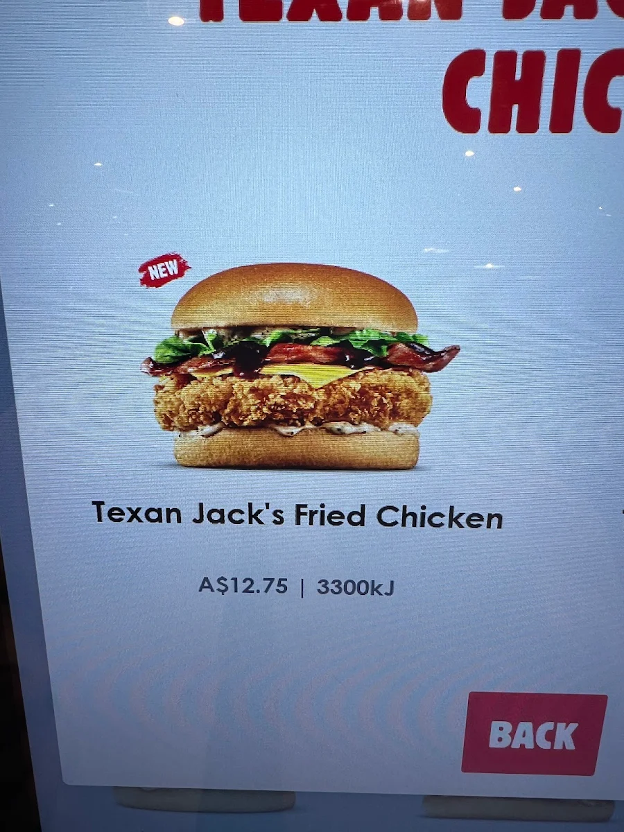 Menu, Hungry Jack's Burgers West Gosford