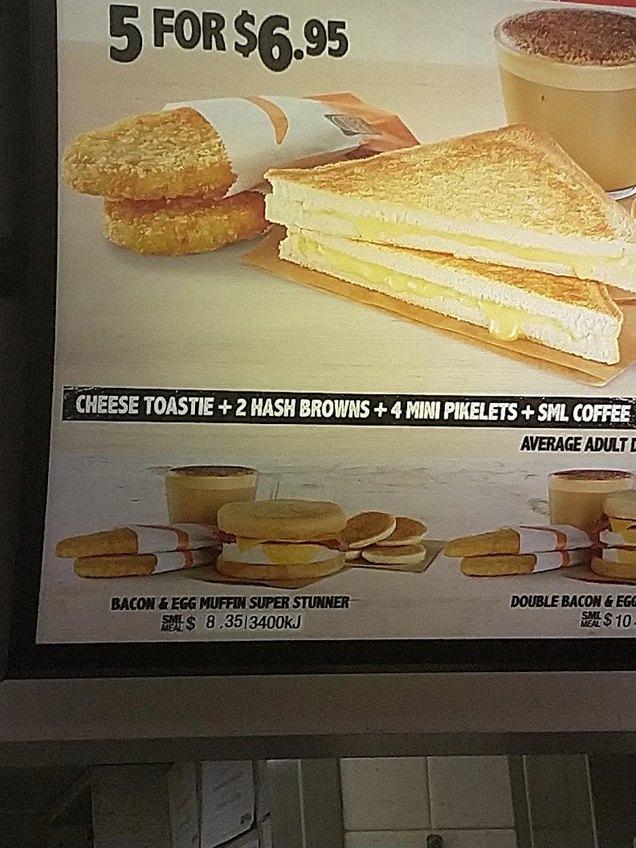 Menu, Hungry Jack's Burgers West Gosford