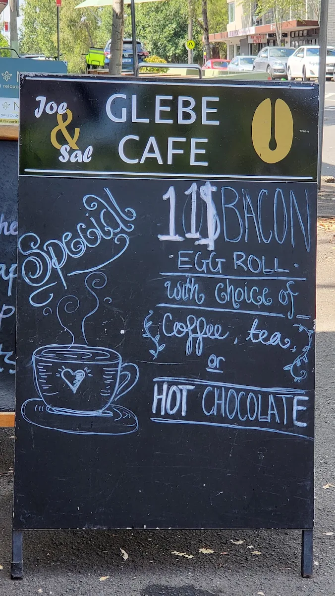 Menu, Joe and Sal Glebe Cafe