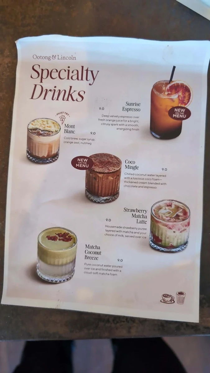 Menu, Ootong & Lincoln