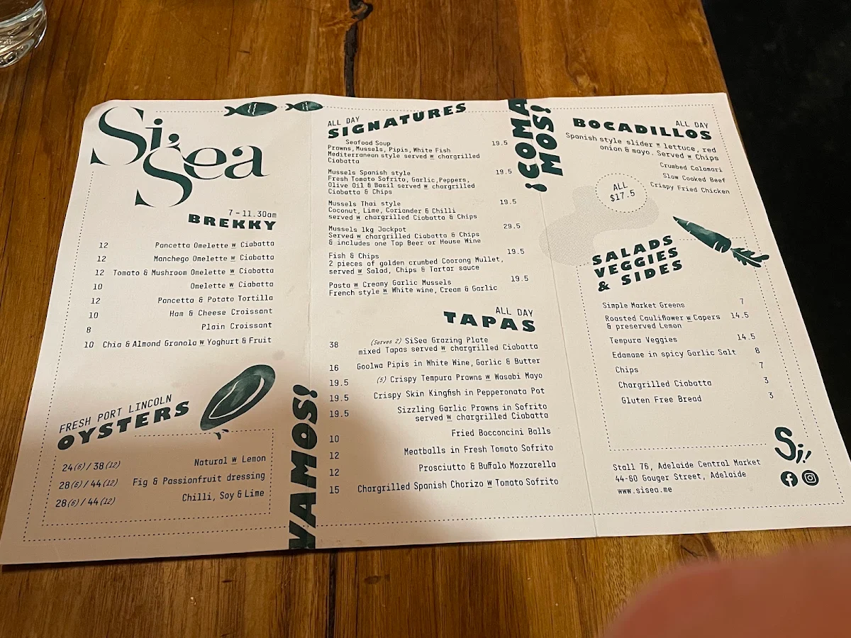 Menu, Si Sea