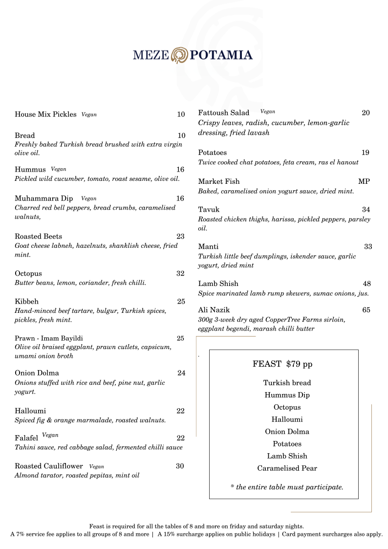 Menu, Mezepotamia
