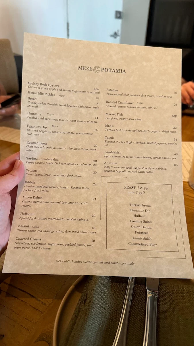 Menu, Mezepotamia