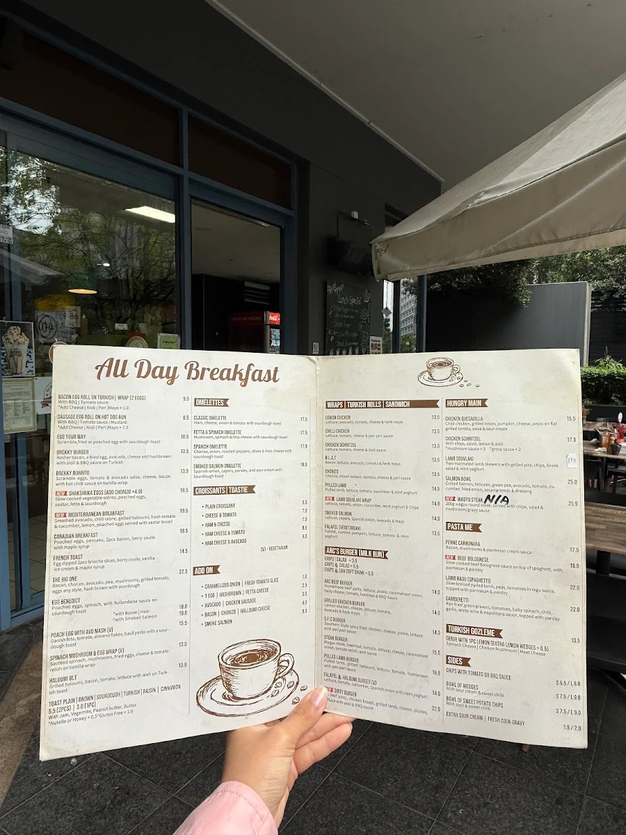 Menu, ARC Cafe