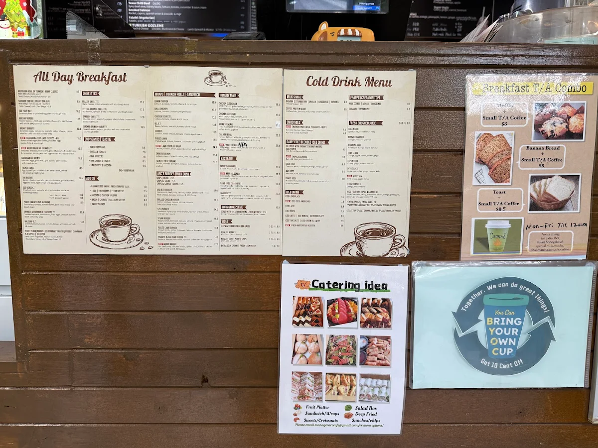 Menu, ARC Cafe