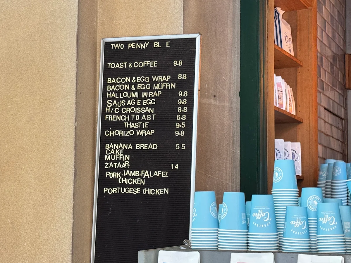 Menu, Two Penny Blue