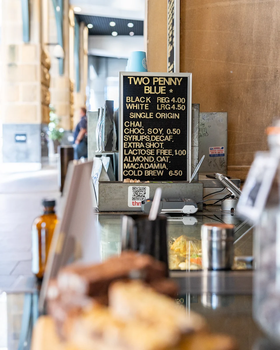 Menu, Two Penny Blue