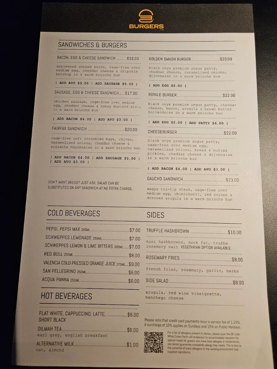 Menu, Burgers by ES