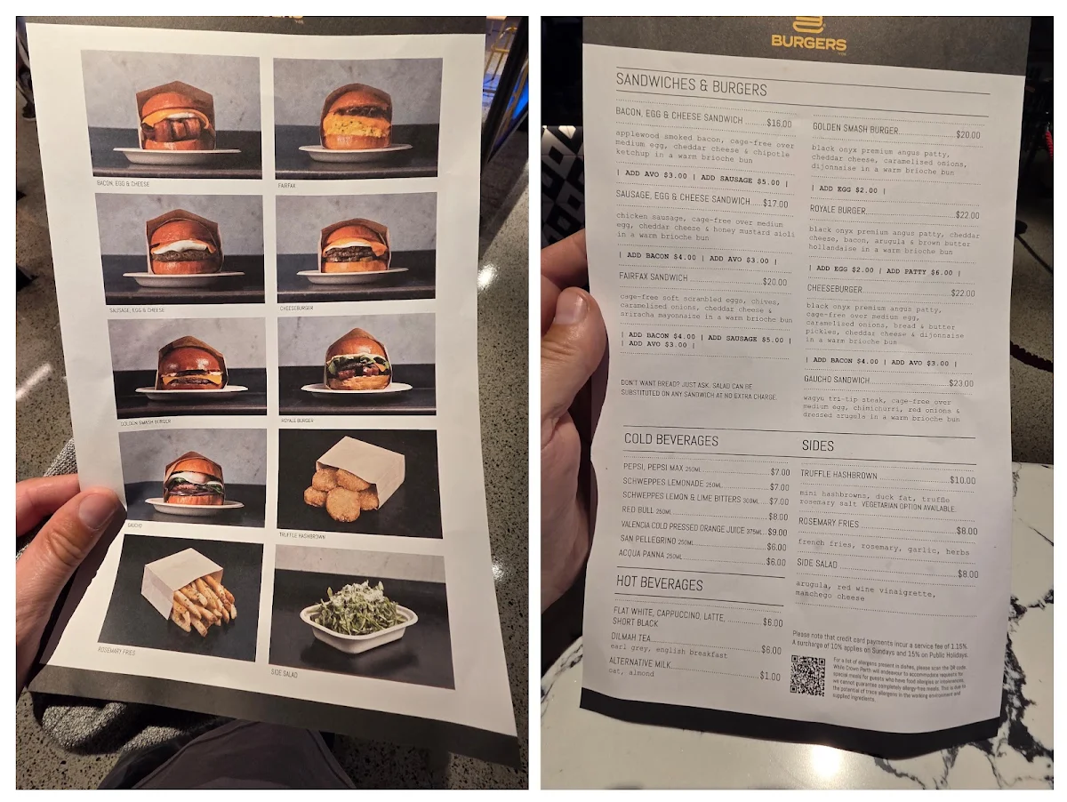 Menu, Burgers by ES