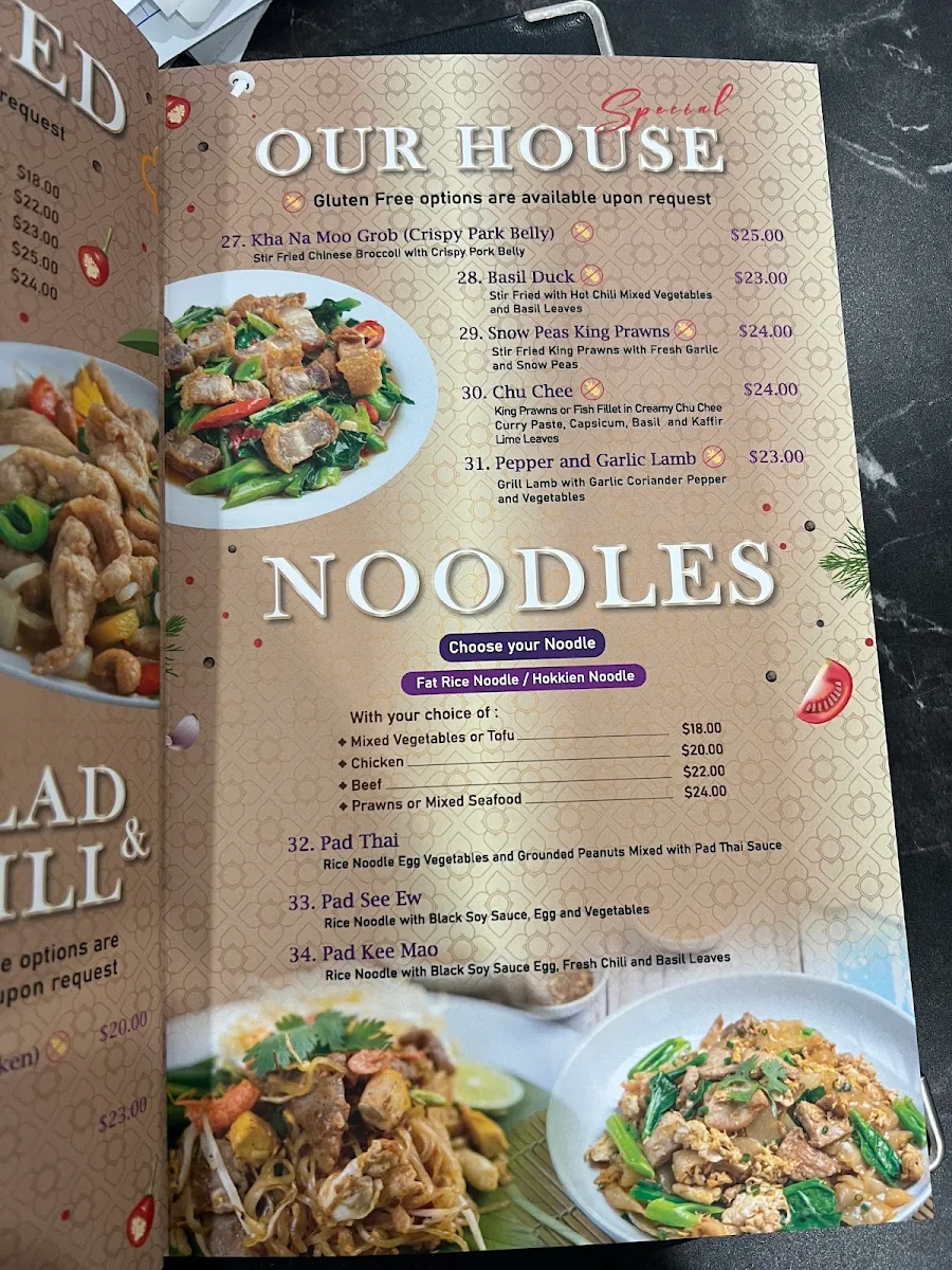 Menu, Chomthai