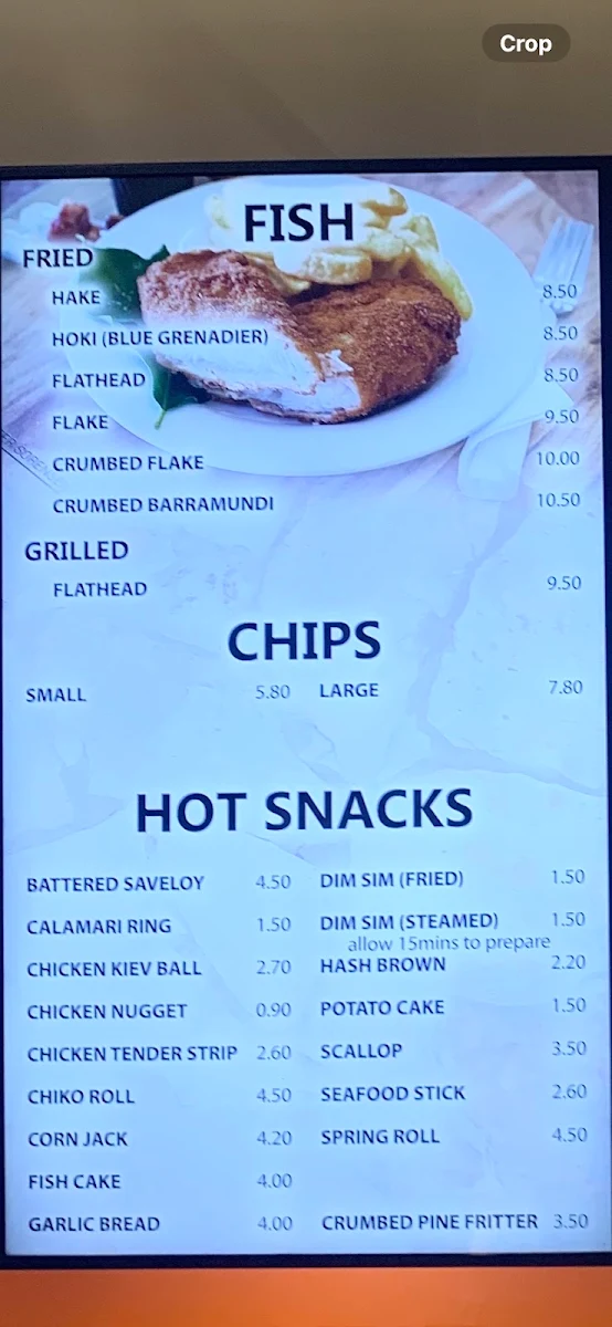 Menu, Yea Amble Inn