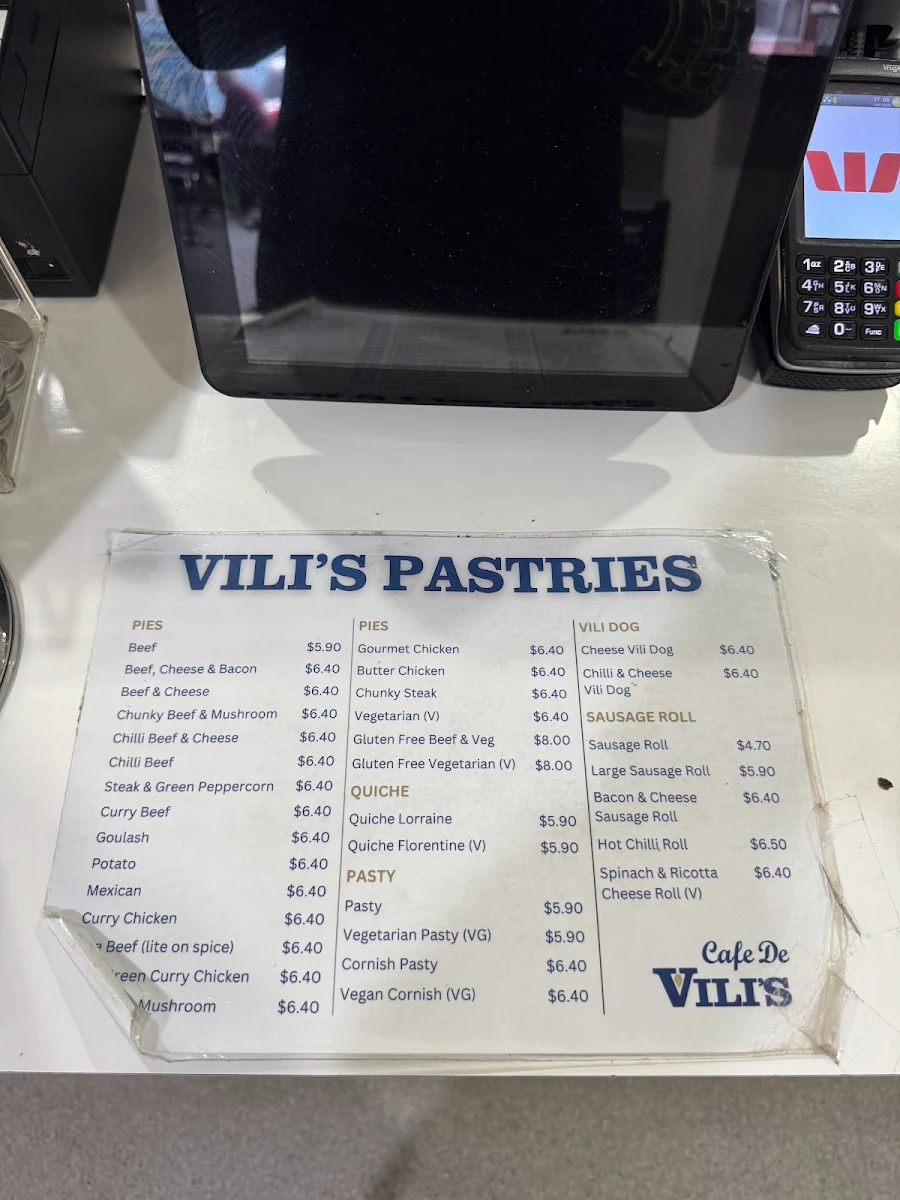 Menu, Cafe De Vili's | Blair Athol