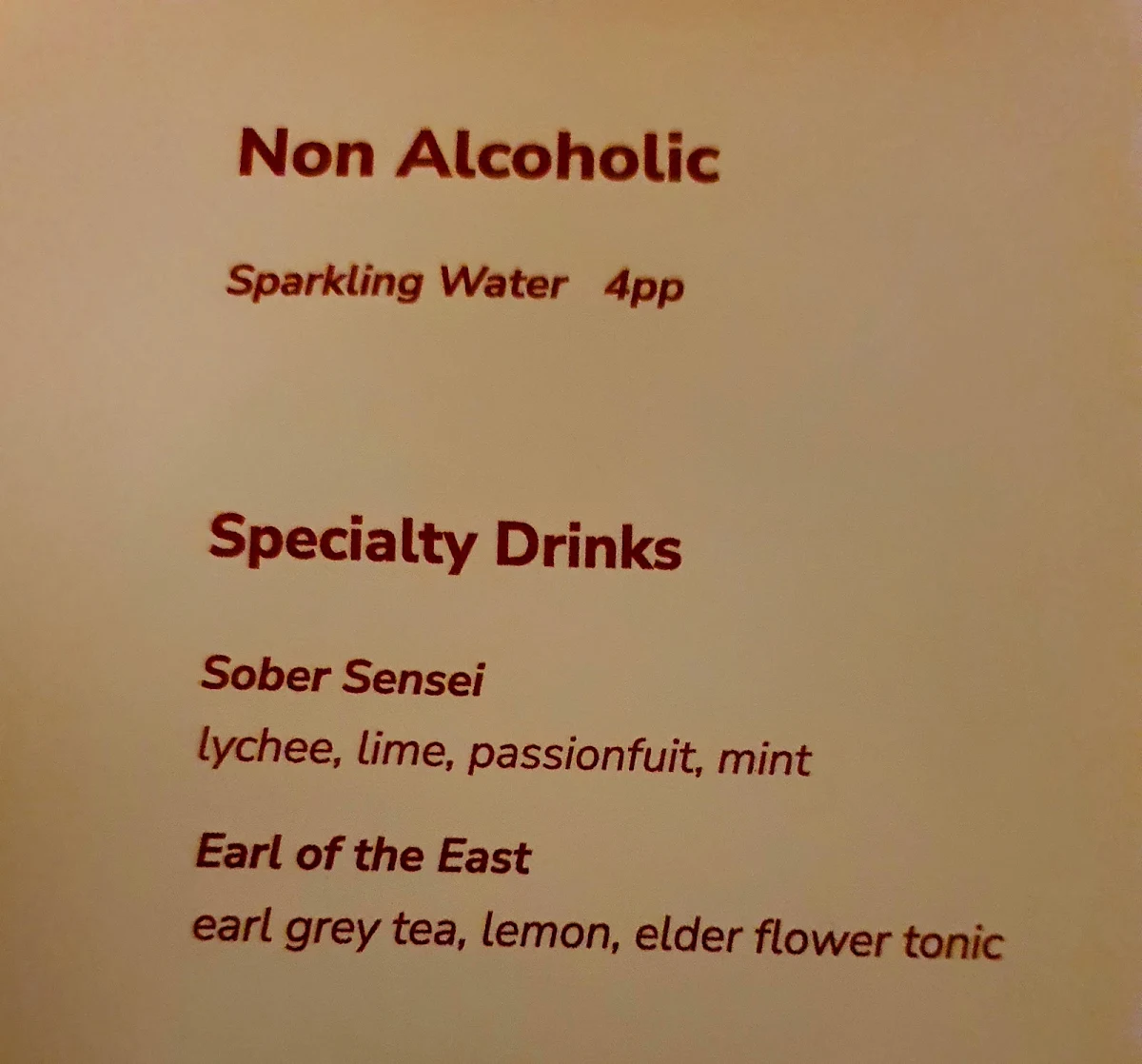 Menu, SOKA