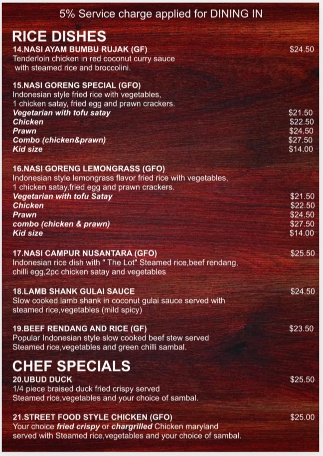 Menu, DMK - The Kitchen