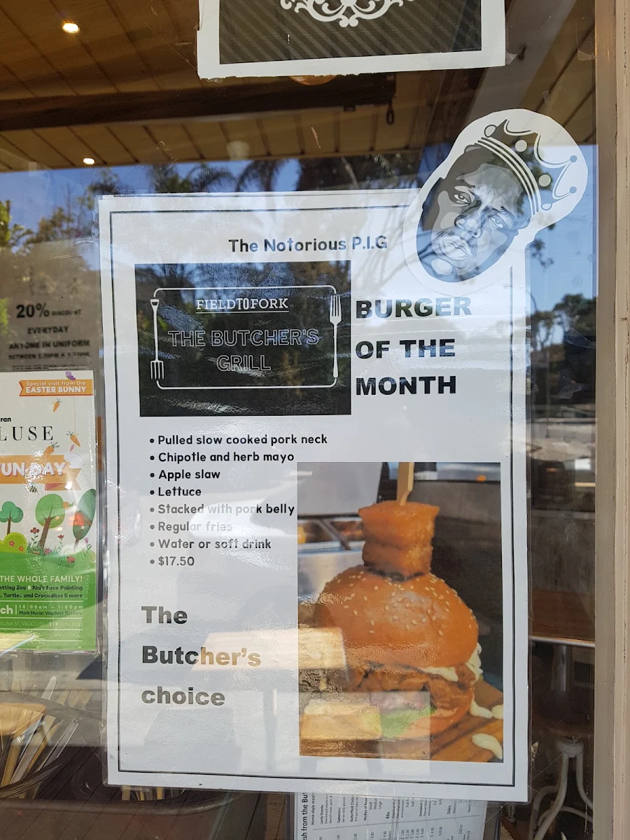 Menu, The Butcher's Grill