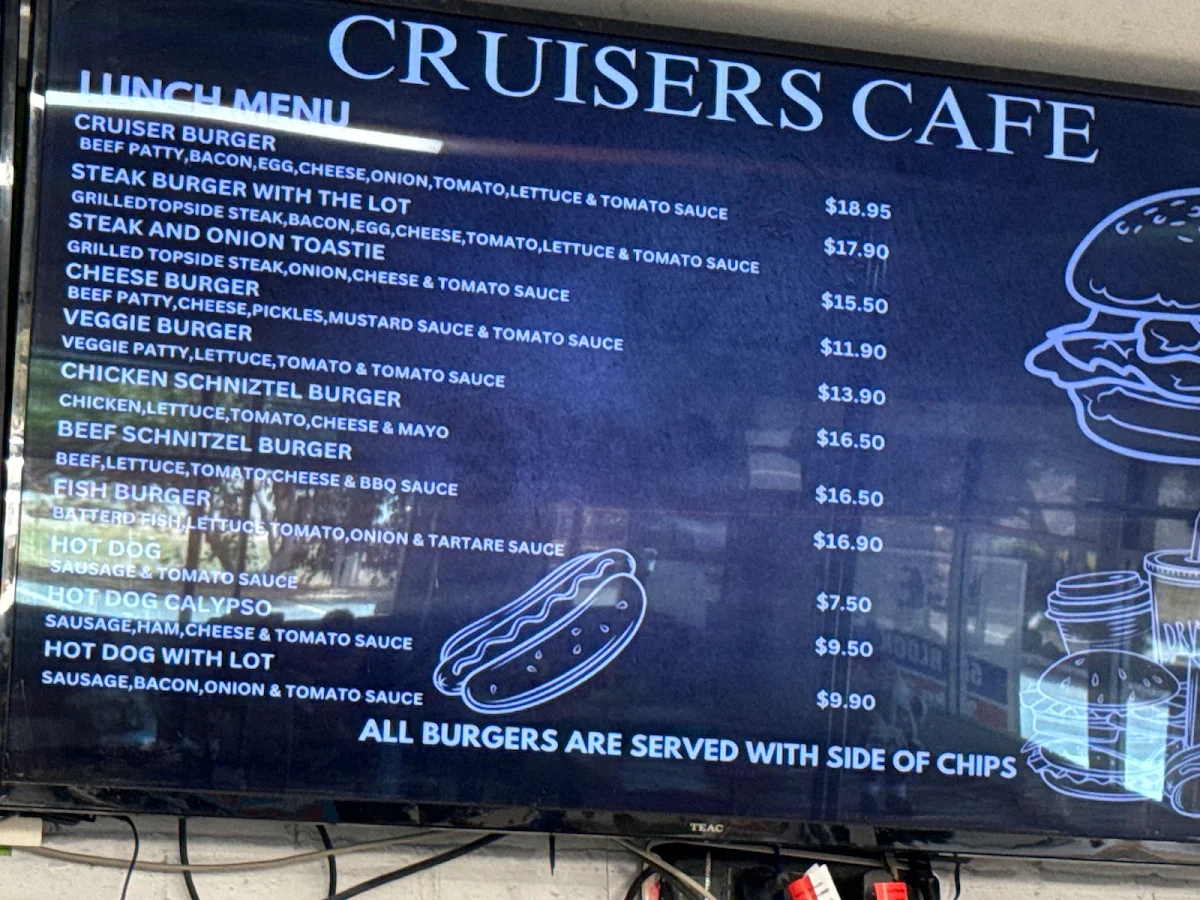 Menu, Cruisers Hub