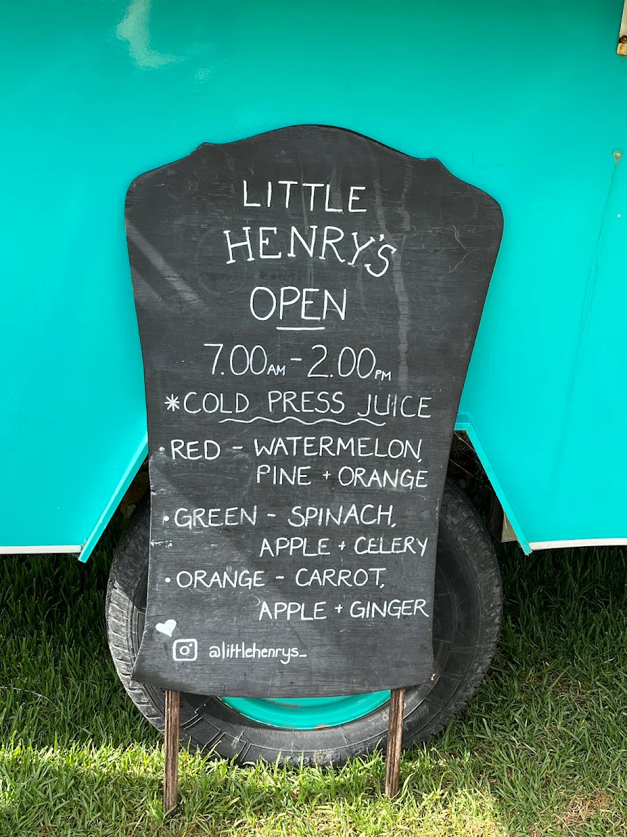 Menu, Little Henry's
